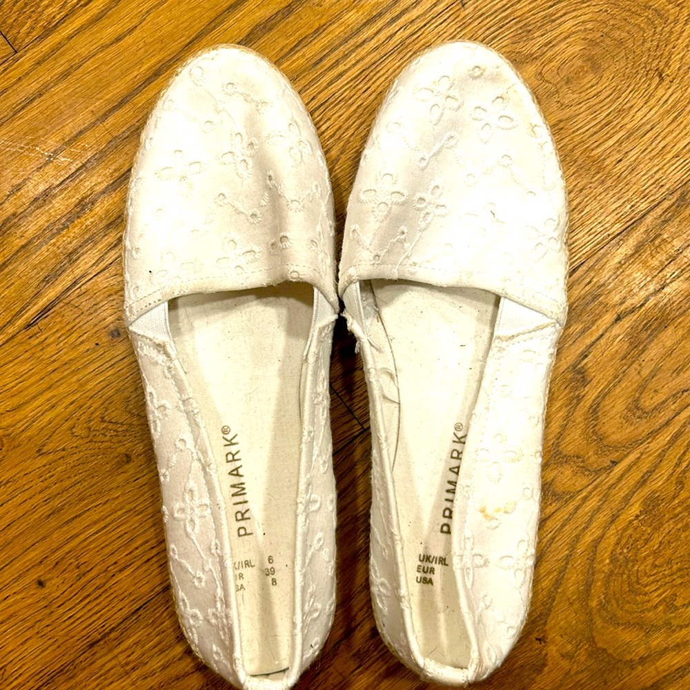 White slip ons